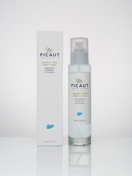 M Picaut Skincare - Aquamarine Bliss Treatment Toner. Ekologiskt, lyxigt och serum-boostande ansiktsvatten med Aquamarine kristall och B-Circadin.