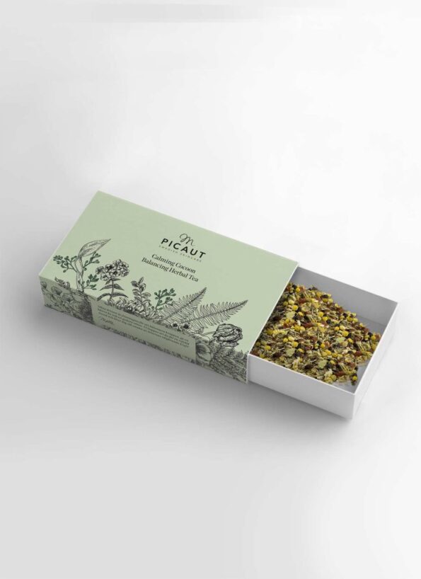 M Picaut Skincare. Holistisk Premium. Ekologiskt Herbal Tea. Lugnande ört te.