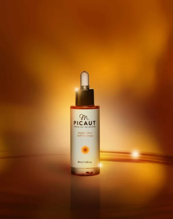 Golden Elixir Self Tan Drops, Brun-utan-sol, M Picaut Skincare.