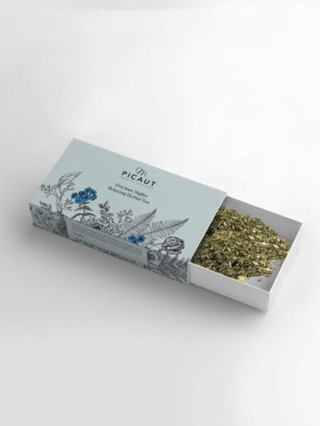 M Picaut Skincare. Holistisk Premium. Ekologiskt Herbal Tea. Avslappnande ört te.